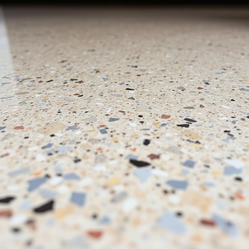 Epoxy flake garage floor coating before and after Clitheroe Lancashire
