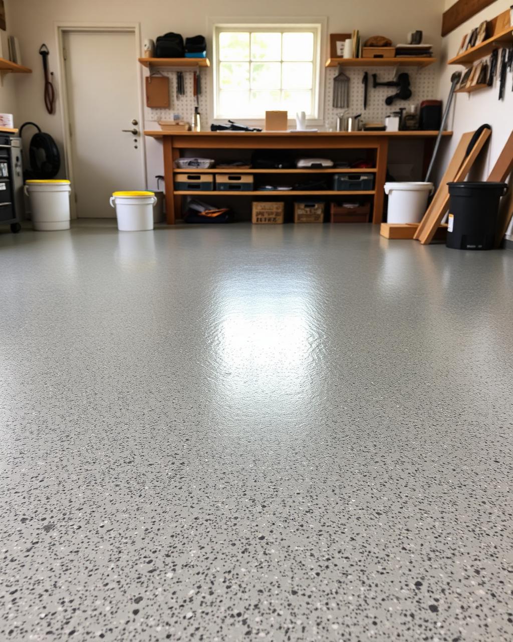 Polyaspartic flake floor coating installed in Limestone blend Ribble Valley